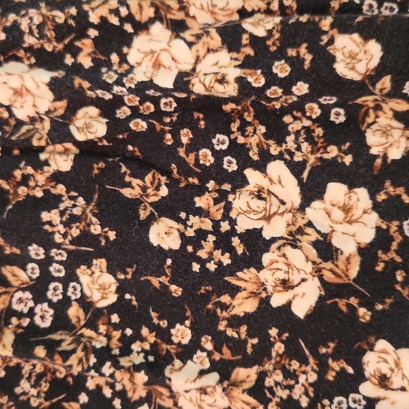 Old Navy Black Brown Floral Dress Medium 8 - Picture 3 of 7